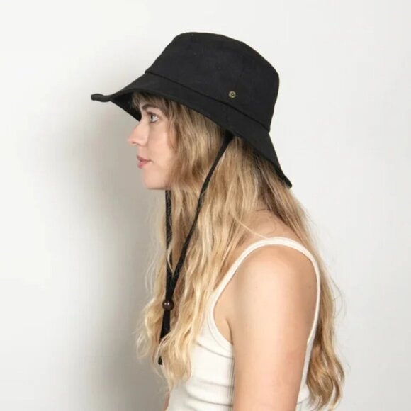 New Wyeth Birdie UPF 50 Sun Rated Packable Denim Strap Bucket Hat One Size NWT - Picture 4 of 12